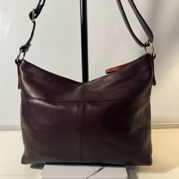 Osgoode Marley 7103 Soft Raisin Cashmere Leather Crossbody Handbag - Picture 4 of 11